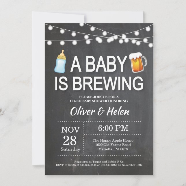 A baby is brewing Baby Shower Invitation (Front)