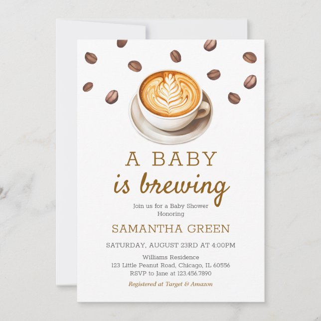 A Baby is Brewing Baby Shower Invitation (Front)