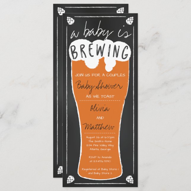 A Baby Is Brewing Baby Shower Invitation (Front/Back)