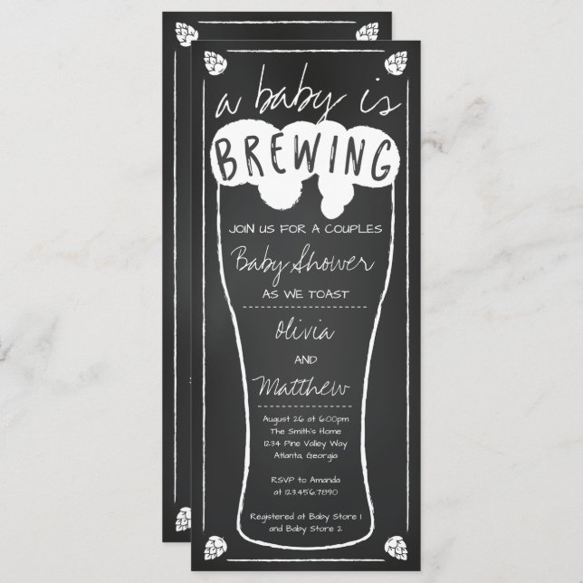 A Baby Is Brewing Baby Shower Invitation (Front/Back)
