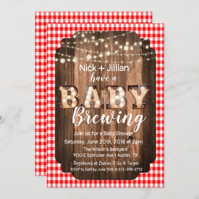 A Baby is Brewing Baby Shower Invitation (Front/Back)