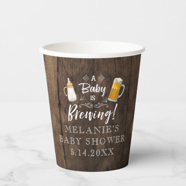 A Baby Is Brewing Baby Shower Paper Cups (Front)