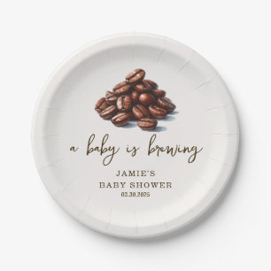 A Baby is Brewing Baby Shower Paper Plate