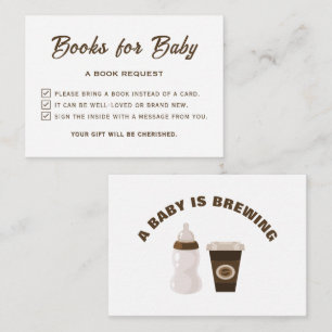 A Baby Is Brewing Baby Shower Please Bring A Book Enclosure Card