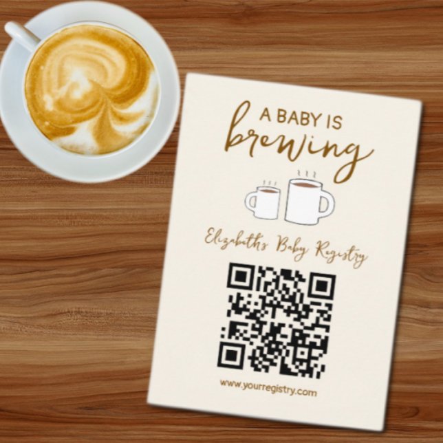A Baby Is Brewing Baby Shower Registry Enclosure Card (Creator Uploaded)