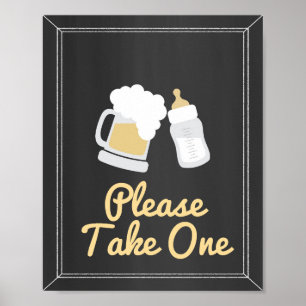 A Baby is Brewing Baby Shower "Take One" Sign