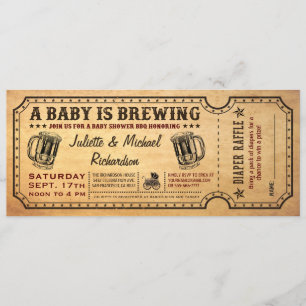A Baby is Brewing Baby Shower Ticket Invitations