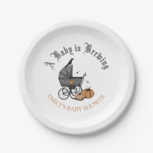 A Baby is Brewing Baby Shower White Paper Plate