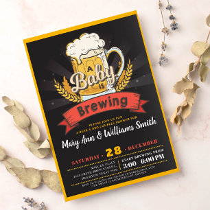A baby is brewing beer couples baby shower invitation