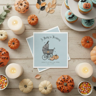 A Baby is Brewing Blue Baby Shower Napkin
