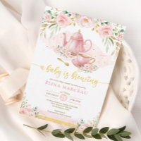 A Baby is Brewing Blush Flower Baby Shower Tea