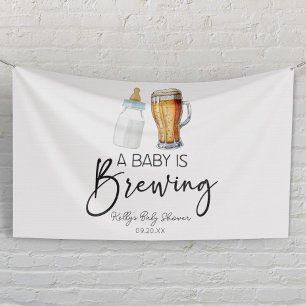 A Baby Is Brewing Bottle Beer Glass Baby Shower Banner