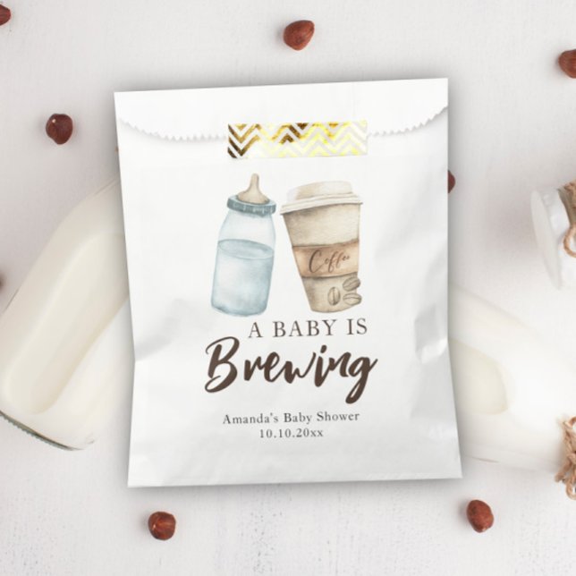 A Baby is Brewing Bottle Coffee Baby shower Favour Bag (Creator Uploaded)