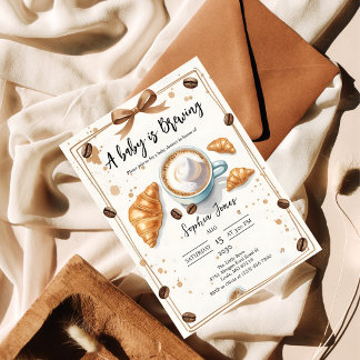 A Baby Is Brewing Brunch & Coffee Baby Shower Invitation