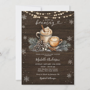 A Baby Is Brewing Bunny Tea Party Baby Shower Invitation