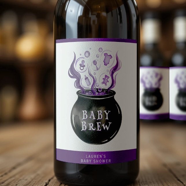A Baby is Brewing Cauldron Halloween Baby Shower Wine Label (A Baby is Brewing Cauldron Halloween Baby Shower Wine Label
)
