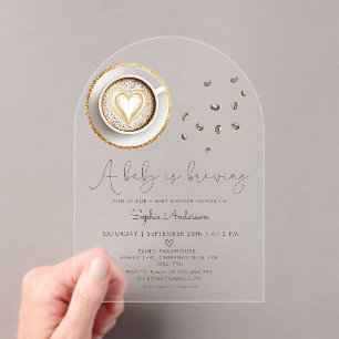 A baby is Brewing Coffee Baby Shower Acrylic Invitations