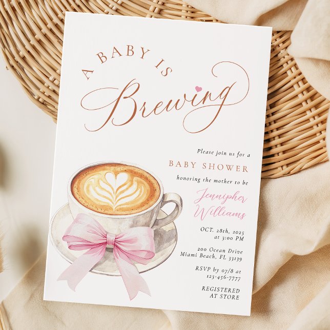 A Baby Is Brewing Coffee Baby Shower Invitation (Creator Uploaded)