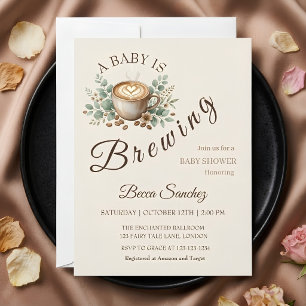 A Baby is Brewing Coffee Baby Shower  Invitation