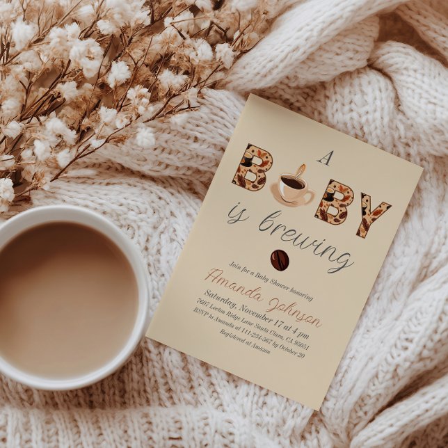 A Baby is Brewing Coffee Baby Shower Invitation (Creator Uploaded)