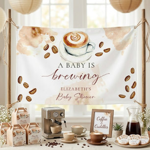 A Baby Is Brewing Coffee Baby Shower Latte Welcome Banner