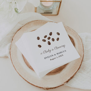 A Baby Is Brewing Coffee Baby Shower or Wedding Napkin
