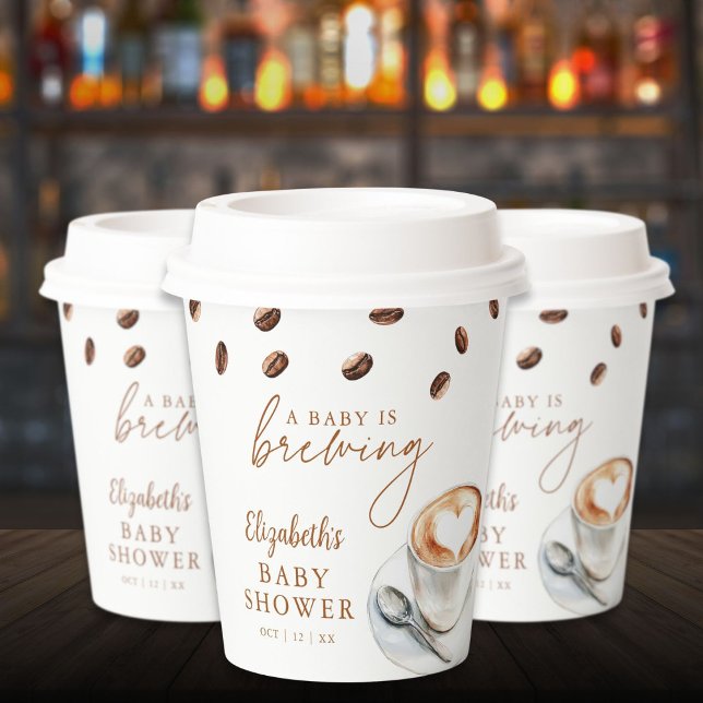 A Baby Is Brewing Coffee Baby Shower Paper Cups (A Baby Is Brewing Coffee Baby Shower Paper Cups)