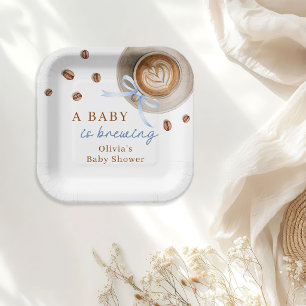 A Baby is Brewing Coffee Baby Shower Paper Plate