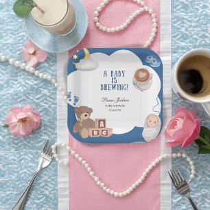 A Baby Is Brewing Coffee Baby Shower Paper Plate