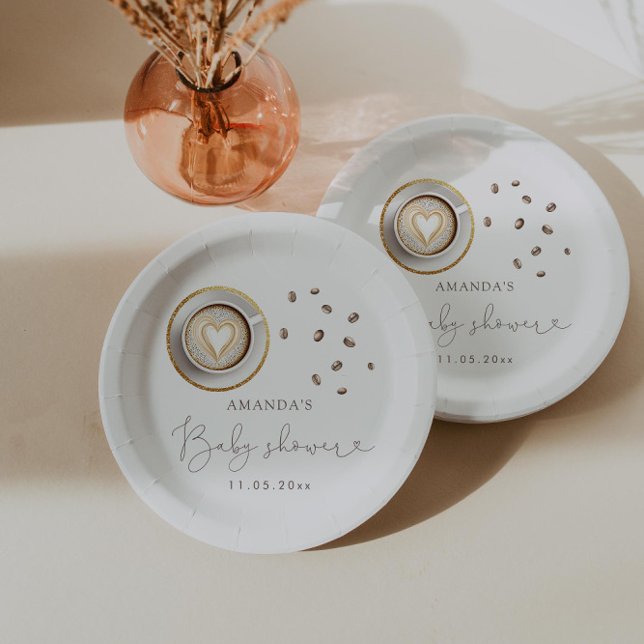 A Baby Is Brewing Coffee Baby Shower Paper Plate (Creator Uploaded)