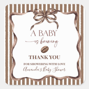 A Baby Is Brewing Coffee Baby Shower Party Square Sticker