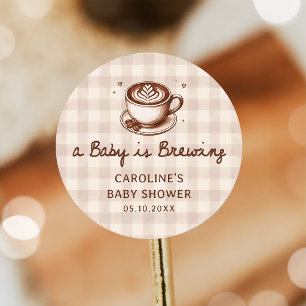 A Baby is Brewing Coffee Baby Shower Sticker