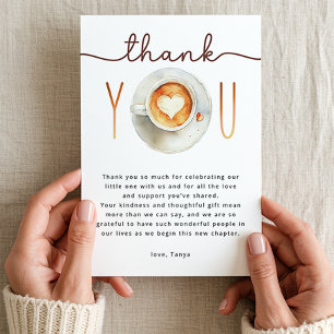 A Baby Is Brewing Coffee Baby Shower  Thank You Card