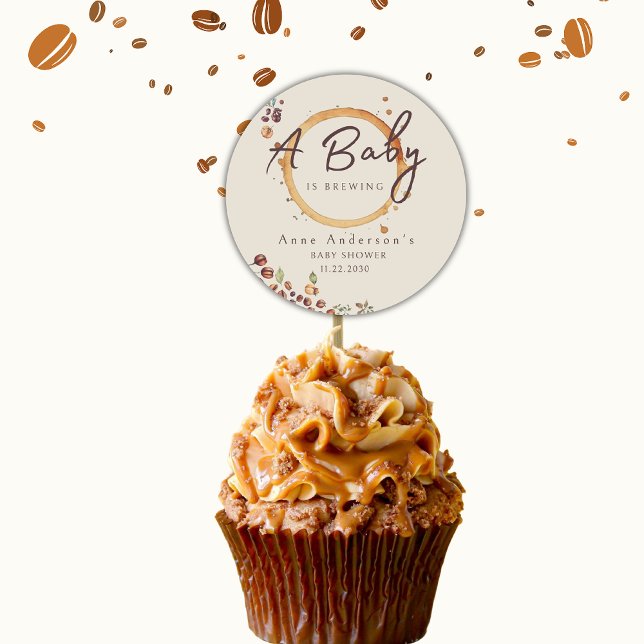 A Baby Is Brewing Coffee Baby Shower Thank You Classic Round Sticker (Creator Uploaded)