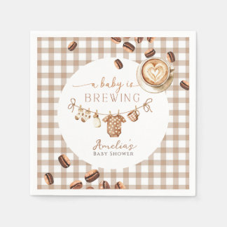 A Baby is Brewing Coffee Bean Baby Shower  Napkin