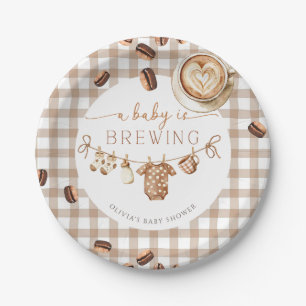 A Baby is Brewing Coffee Bean Baby Shower Paper Plate