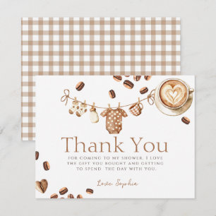 A Baby is Brewing Coffee Bean Baby Shower Thank You Card