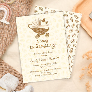 A Baby is Brewing Coffee Beans Baby Shower  Invitation