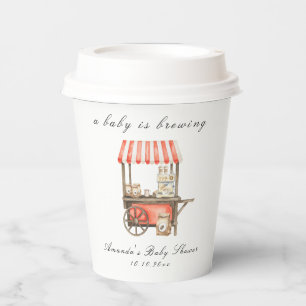 A Baby Is Brewing Coffee Cart Baby Shower Paper Cups