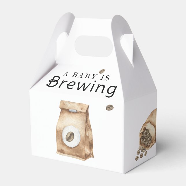 A Baby Is Brewing Coffee Cup Baby Shower Favour Box (Front Side)