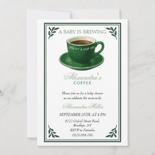 A Baby Is Brewing Coffee Cup Baby Shower Invitation