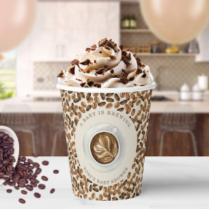 A Baby Is Brewing Coffee Cup & Beans Baby Shower