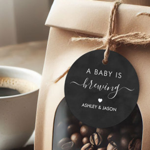 A Baby is Brewing, Coffee Gift Tag, Chalkboard Favour Tags