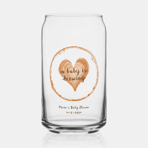 A baby is Brewing Coffee Heart  Can Glass