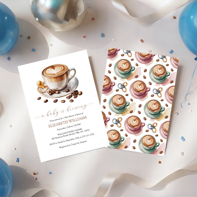 A Baby Is Brewing Coffee & Milk Baby Shower Invitation (Creator Uploaded)