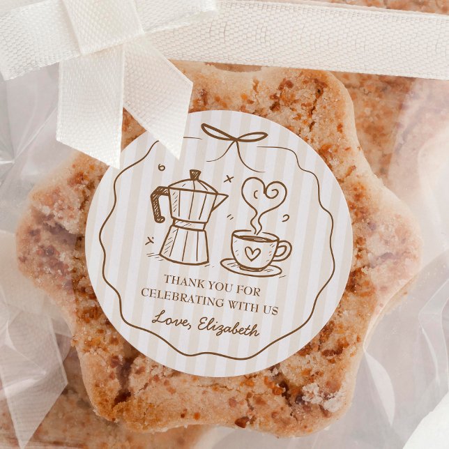 A Baby Is Brewing Coffee Thank You Classic Round Sticker (Creator Uploaded)