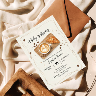 A Baby Is Brewing Coffee Theme Baby Shower Invitation