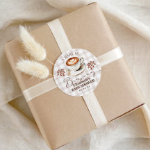 A Baby is Brewing Coffee Theme Baby Shower Sticker