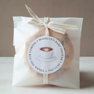 A Baby Is Brewing Coffee Theme Shower Favour Classic Round Sticker
