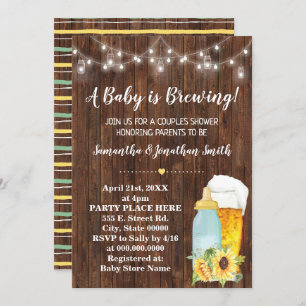 A Baby is brewing couples baby shower country chic Invitation